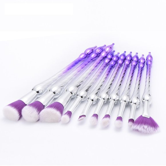 10-Piece Set: Spiral Tower Makeup Brushes - Purple - Picture 3 of 3